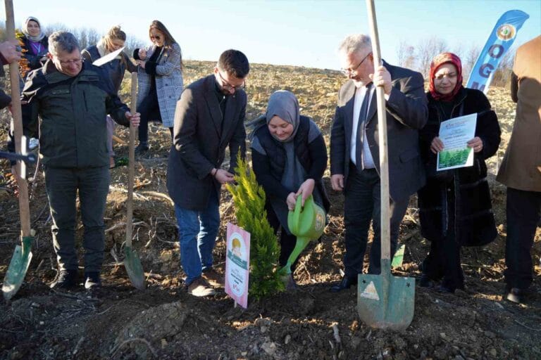 Yeni doğan bebekler adına fidan diktiler