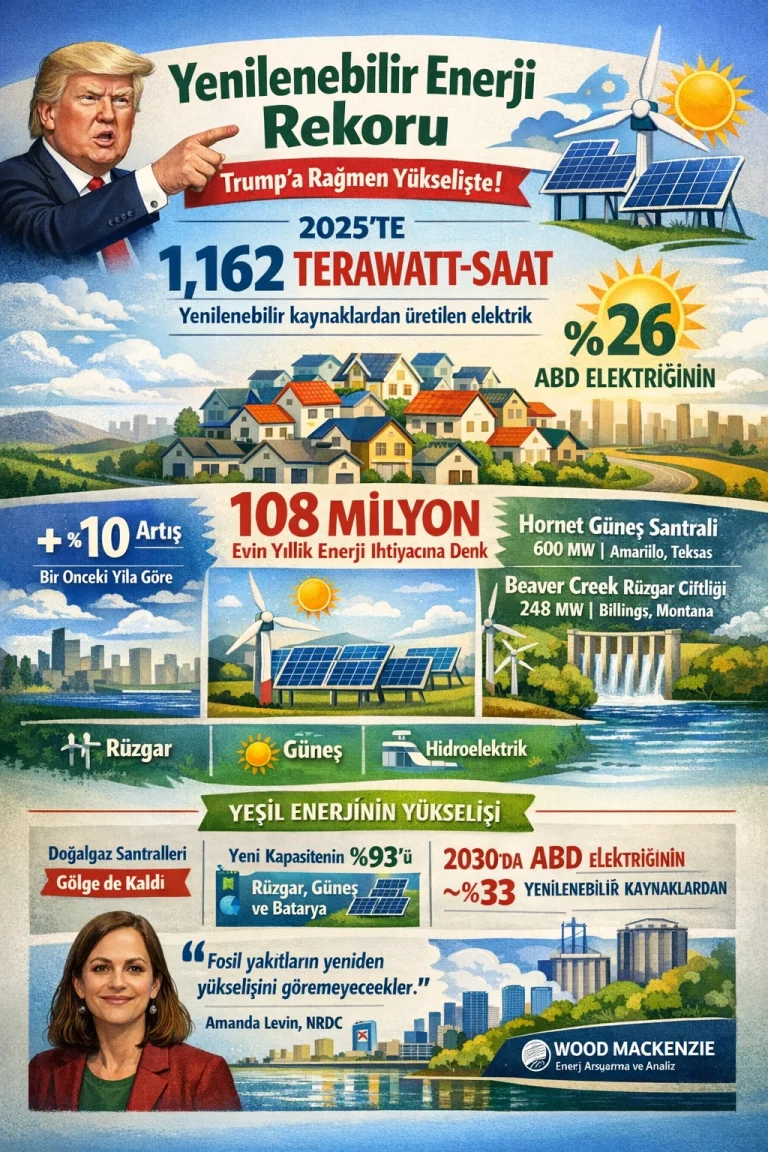 Trump’a rağmen! ABD’de yenilenebilir enerji rekor kırdı